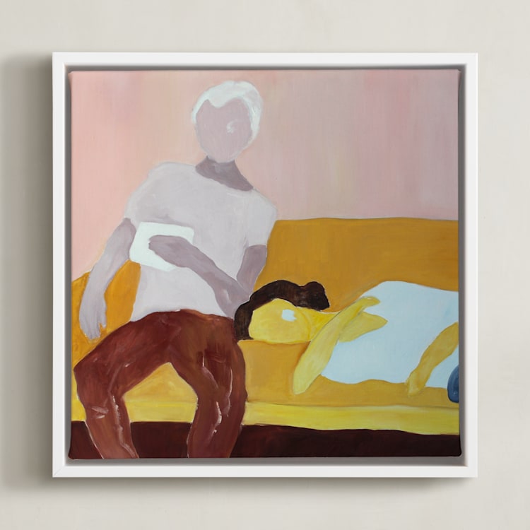 "Sunday" - Art Print in Sorbet by Mary Ketch - Framed Canvas