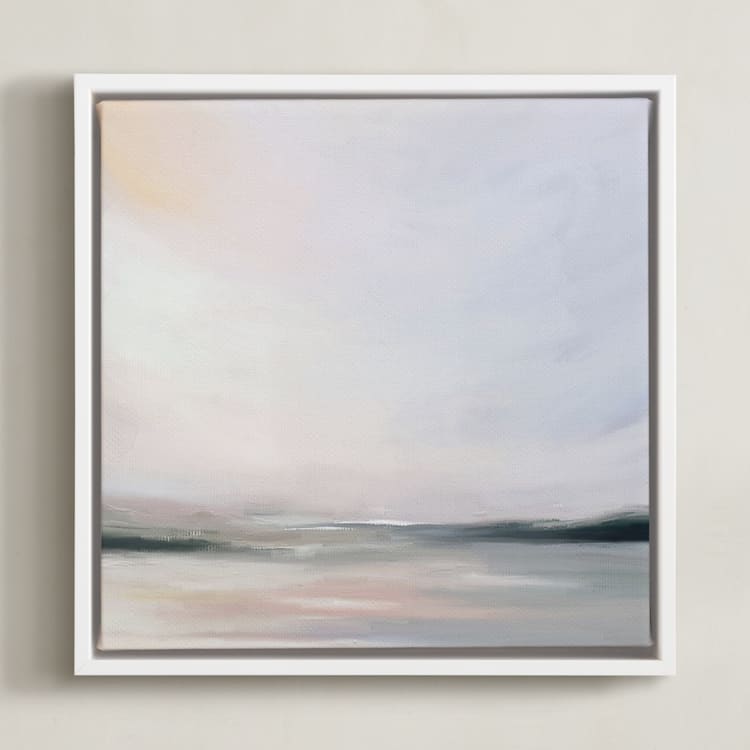 "Mindful 1" - Art Print in Sky Blue by Amy Hall - Framed Canvas