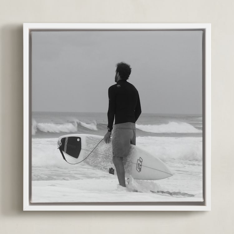 "Don't Worry, Be Happy I" - Art Print in Black and White by Annie Seaton - Framed Canvas