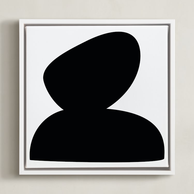 "Stones" - Art Print in Black by koshi - Framed Canvas
