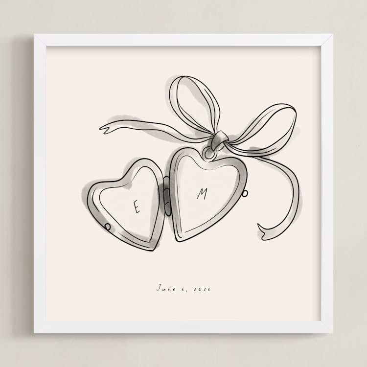 "Locket: Custom Print" - Custom Print in Cream by Ani Somi - Framed