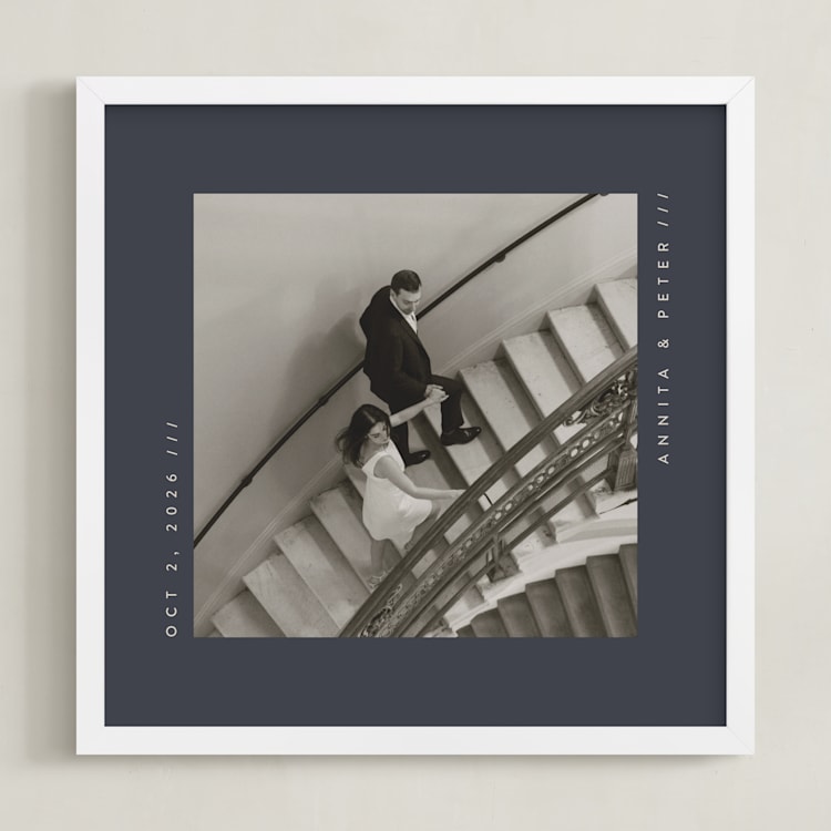 "Contemporary Typo: Square Framed Photo" - Framed Photo in Midnight by Lucrecia Caporale - Framed