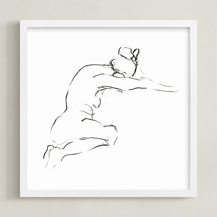 "Model9" - Art Print in White by Miranda Mol - Framed