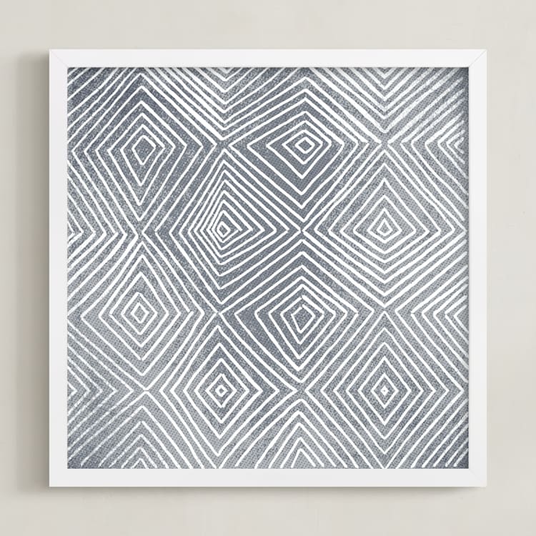 "Abstract Geode 3" - Art Print in Ash by Kerry Doyle - Framed