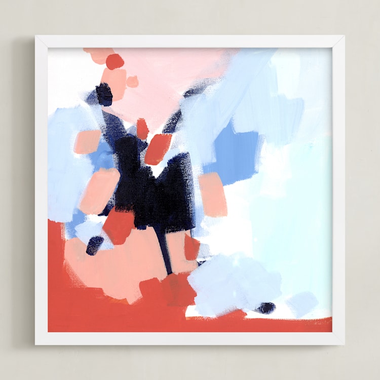 "Summer Socks" - Art Print in Peach by Katie Craig - Framed