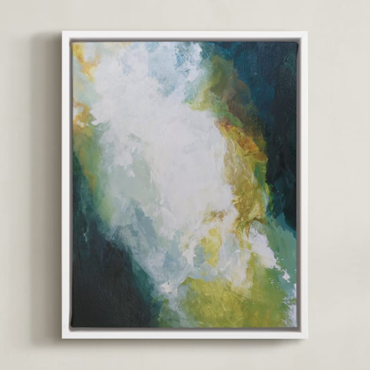 "lush green" - Art Print in Mallard Blue by Mya Bessette - Framed Canvas