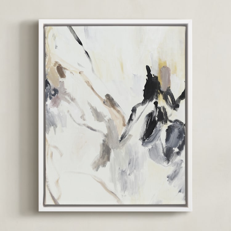 "In France I" - Art Print in creme by Svitlana Martynjuk - Framed Canvas