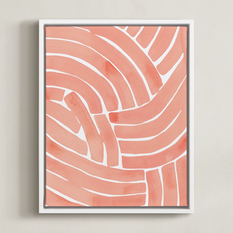 "Curvy lines" - Art Print in Ginger by Kristine Sarley - Framed Canvas
