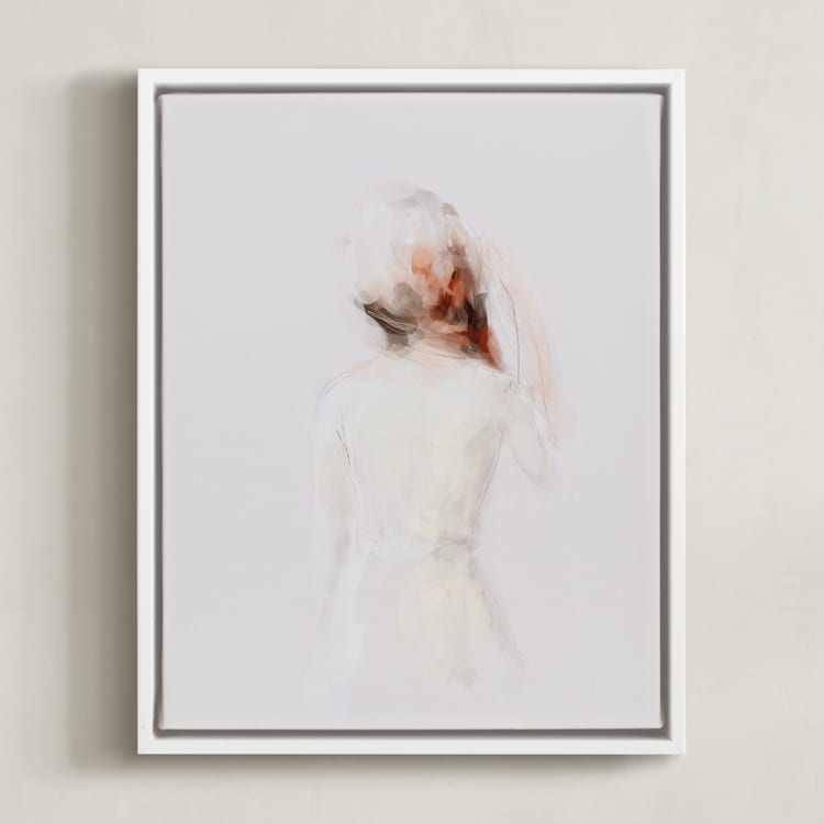 "The Figure" - Art Print in Neutral by Lori Wemple - Framed Canvas
