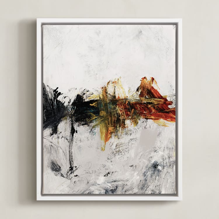 "Le Mirage" - Art Print in Black Grey by Carmen Guedez - Framed Canvas