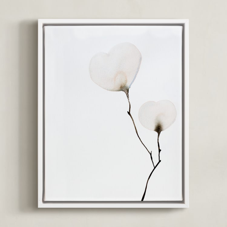"Mokuren 02" - Art Print in Soft Peach by jinseikou - Framed Canvas