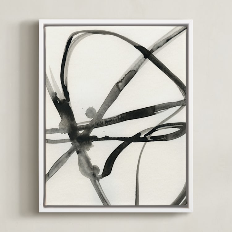 "Plant Cell 1" - Art Print in Black and White by Mary Gaspar - Framed Canvas