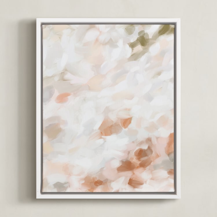 "Whispered 1" - Art Print in coral by Melanie Severin - Framed Canvas