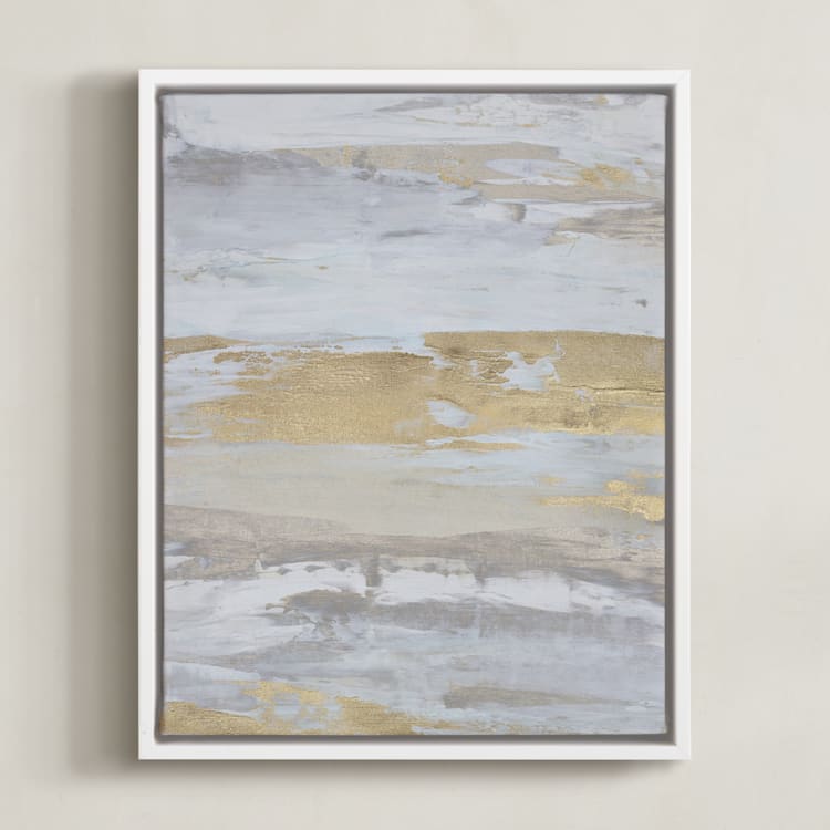"Malibu Gold No. 1" - Art Print in Soft Neutral by Julia Contacessi - Framed Canvas