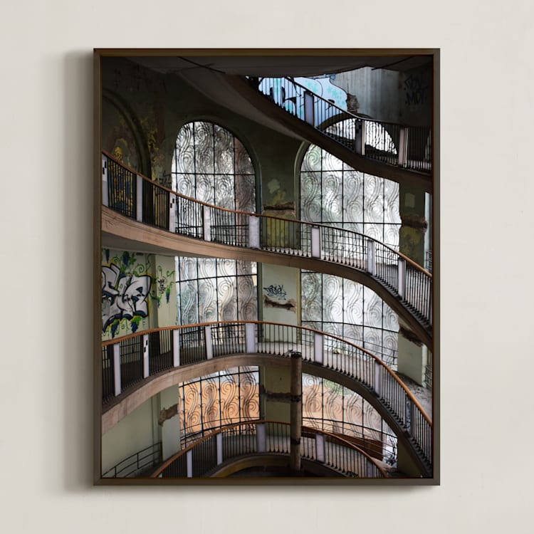 "Abandoned architectural beauty" - Art Print in stone by Greta Staknyte - Framed