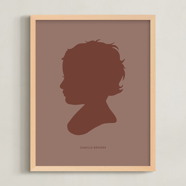 "Tone on Tone Silhouette" - Custom Print in Rustique by Minted - Framed
