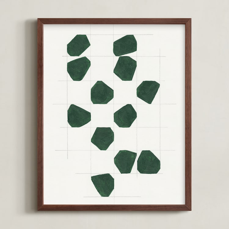 "Within the Lines" - Art Print in Forest Green by Alisa Galitsyna - Framed