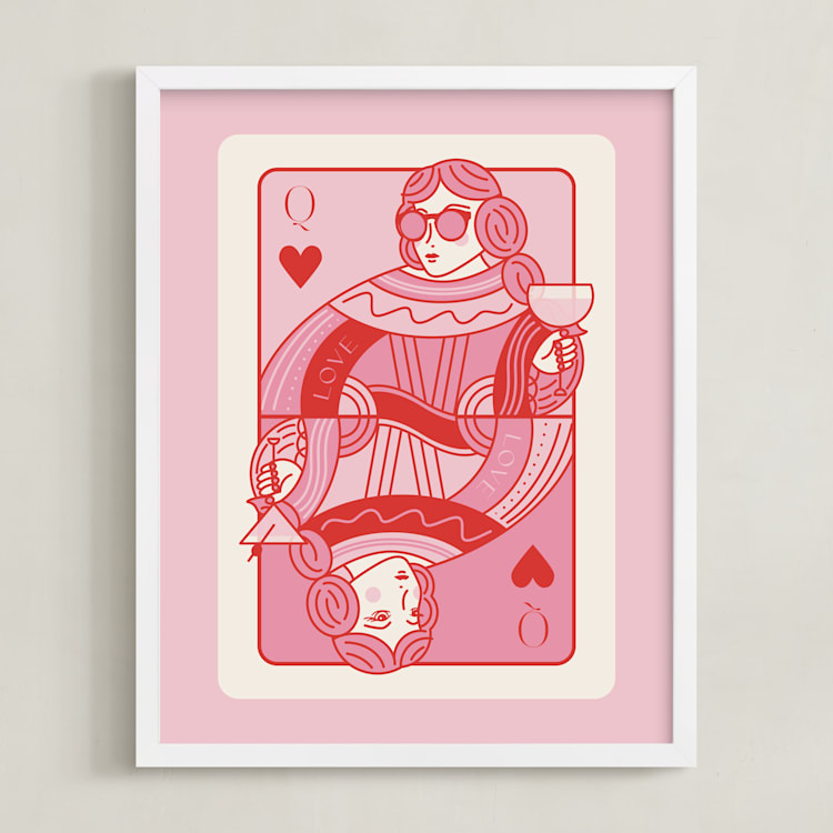 "The Queen: Custom Print" - Custom Print in Bubblegum by Jenna Holcomb - Framed