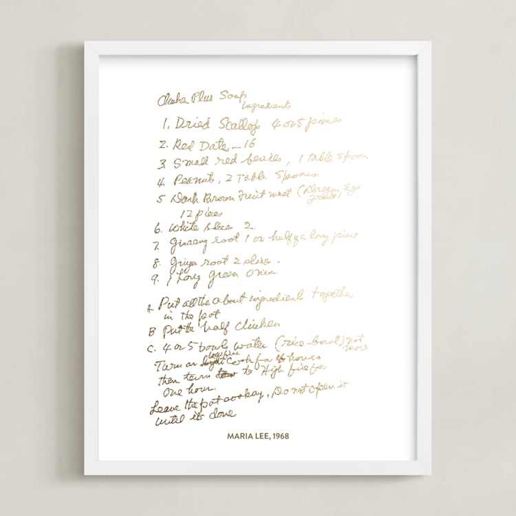 "Your Text: Custom Foil Print" - Custom Foil Print in Gold by Minted - Framed