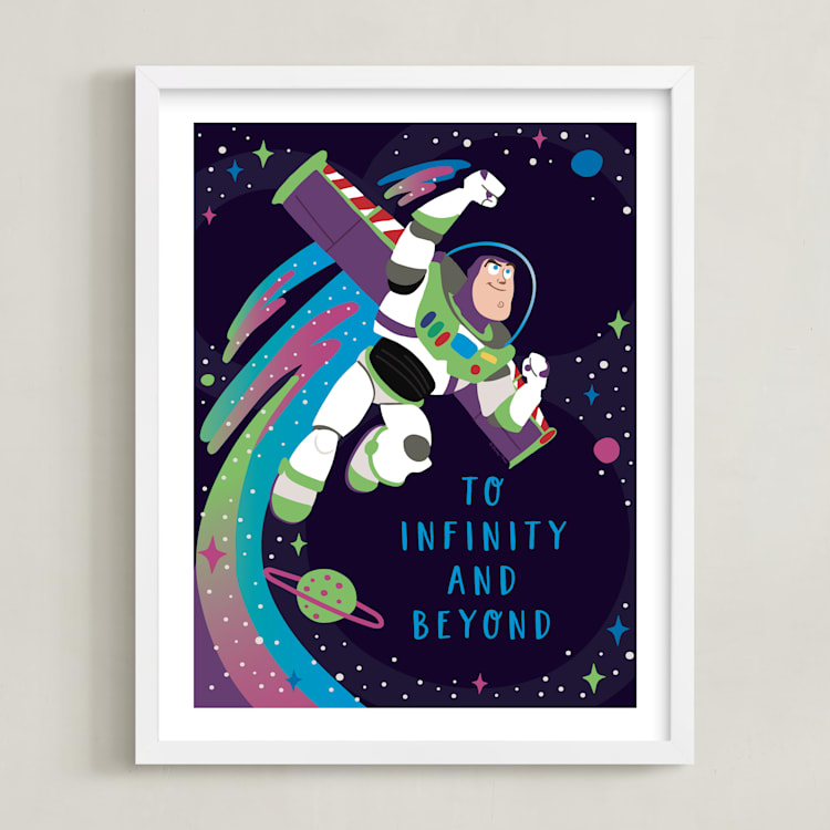 "Disney and Pixar Buzz Lightyear" - Art Print in Space by Katie Zimpel - Framed