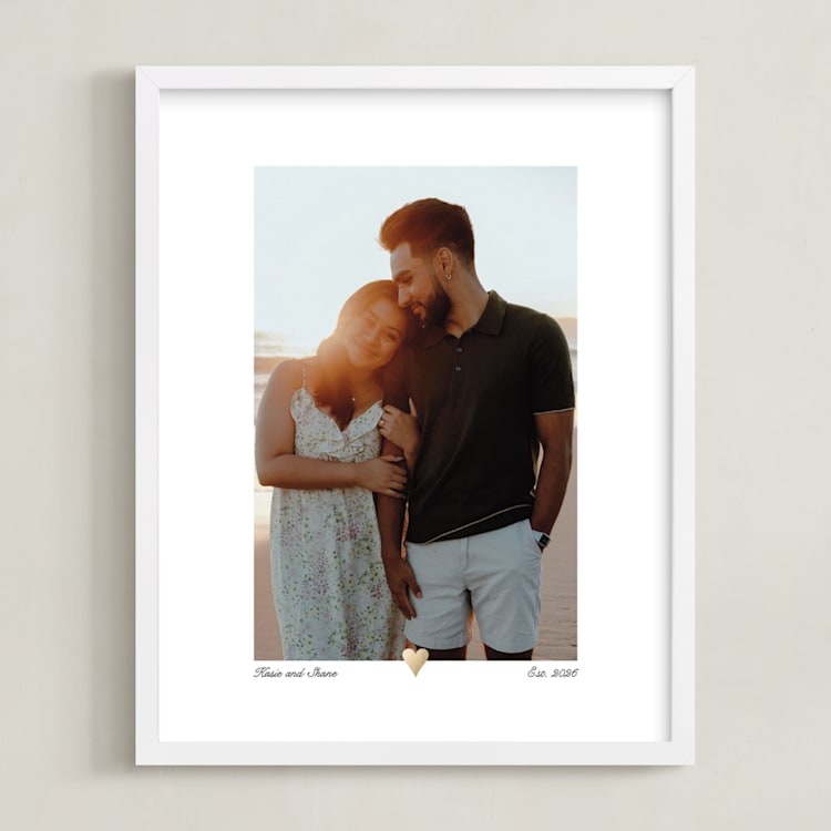 "With a Heart: Foil Framed Photo" - Foil Framed Photo in Gold by Laura Hamm - Framed