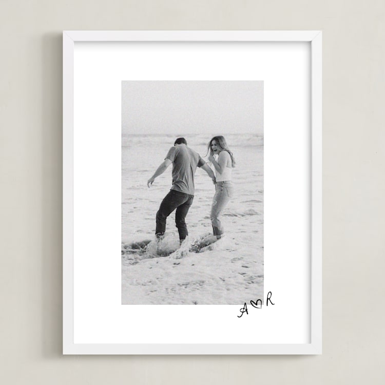"Scripted Heart: Framed Photo" - Framed Photo in Graphite by Claudia Orengo - Framed