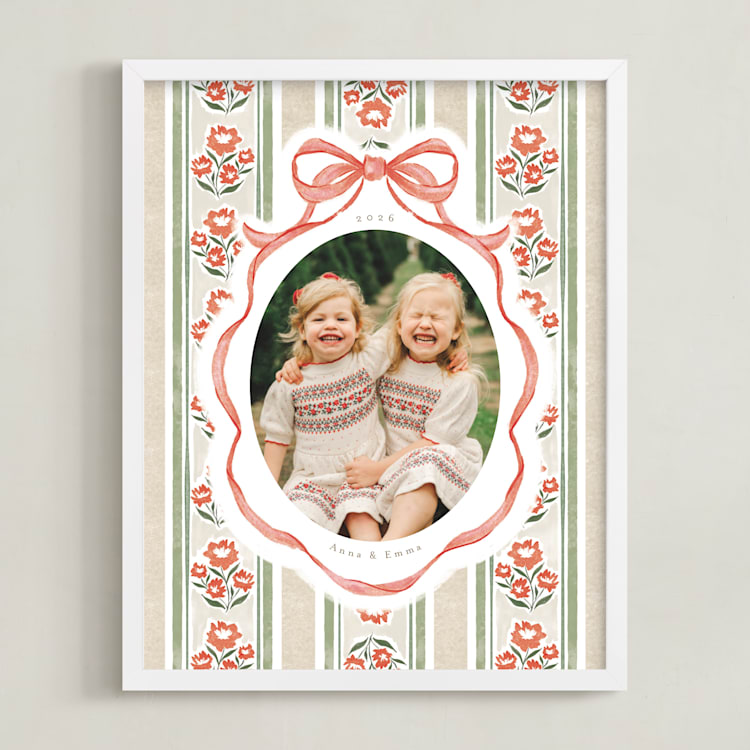 "Framed Photo: Holiday Ribbon" - Framed Photo in Latte by Jackie Crawford - Framed