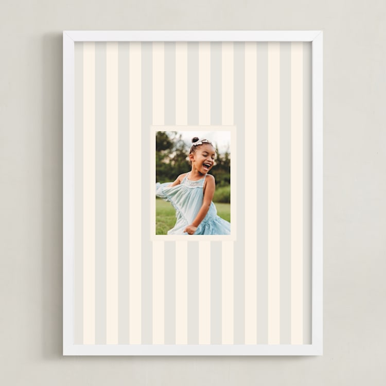 "Coastal Stripe: Portrait" - Framed Photo in Sea by Olivia Kanaley Inman - Framed