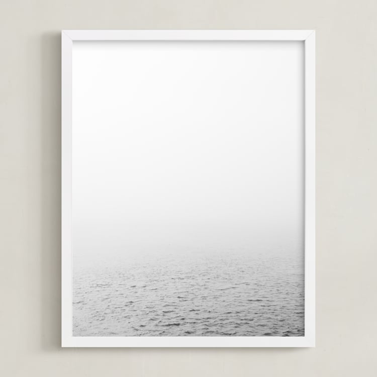 "Breathe" - Art Print in Fog Grey by Emily Denis - Framed