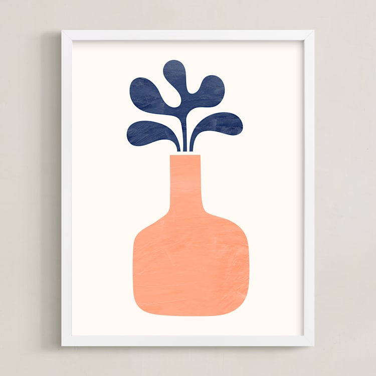 "Modern Vase #1" - Art Print in Blush by Field and Sky - Framed