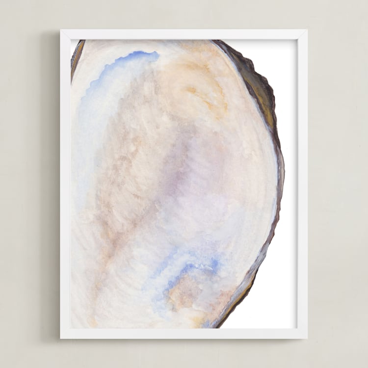 "The Half Shell" - Art Print in Pearl by Kaydi Bishop - Framed
