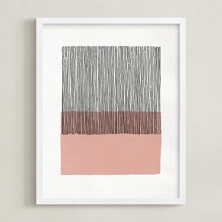 "Color Streak" - Art Print in Dusty Rose by Kiersten Garner - Framed