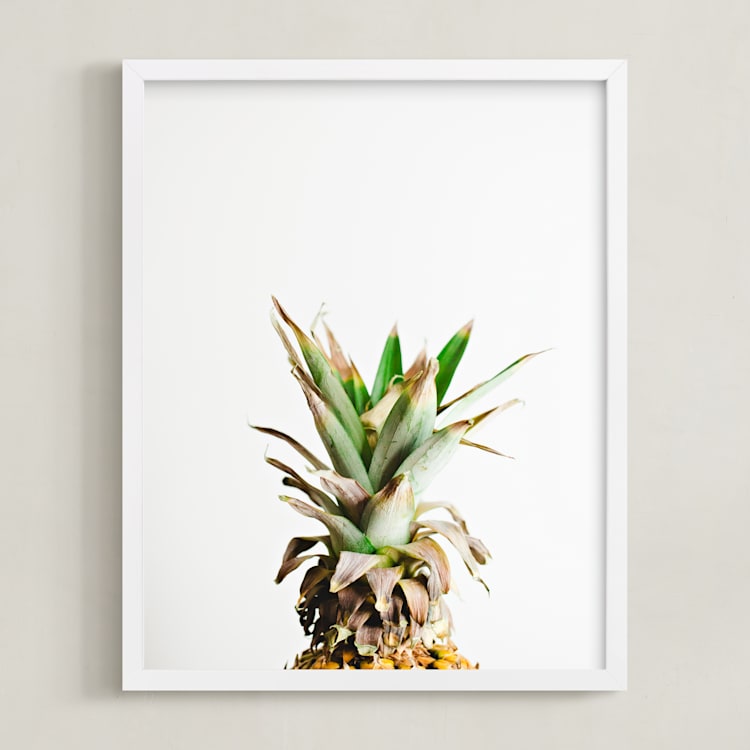 "Pining for Pineapple" - Art Print in pineapple green by Joni Tyrrell - Framed