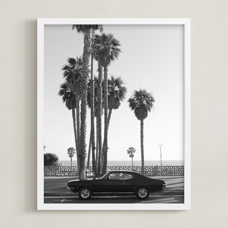 "Ocean Avenue" - Art Print in Black and White by Kaitlin Rebesco - Framed