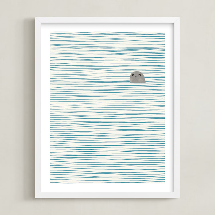 "Seal" - Art Print in white background by Jorey Hurley - Framed