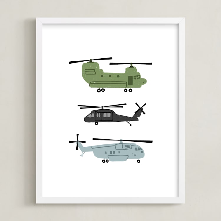 "Chopters" - Art Print in Steel by Rebecca Smith - Framed