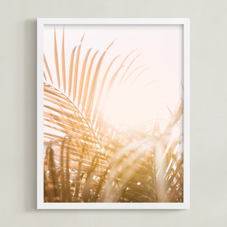 "pretty palms I" - Art Print in Blush by Kamala Nahas - Framed