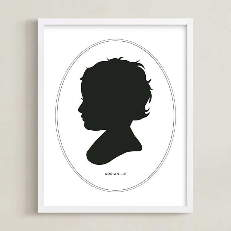"Cameo Silhouette: Custom Print" - Custom Print in Black by Minted - Framed