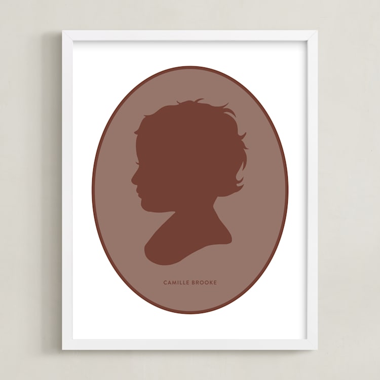 "Cameo Tonal Silhouette: Custom Print" - Custom Print in Rustique by Minted - Framed