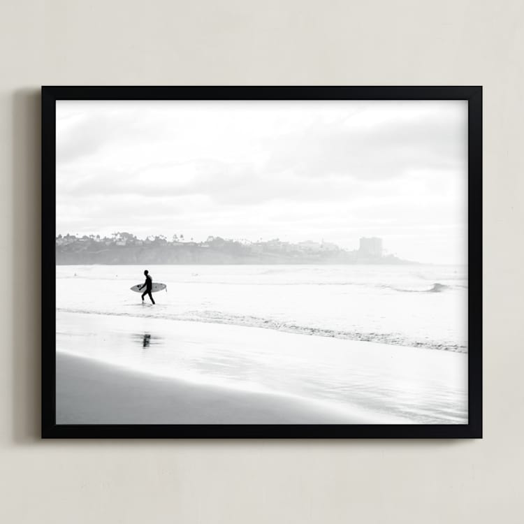 "Monochrome Coasts" - Art Print in Monochrome by Matthew Sampson - Framed