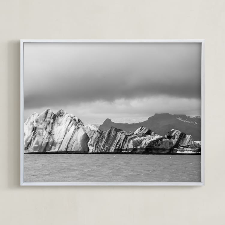"form of ice #2 " - Art Print in sliver grey by Van Tsao - Framed