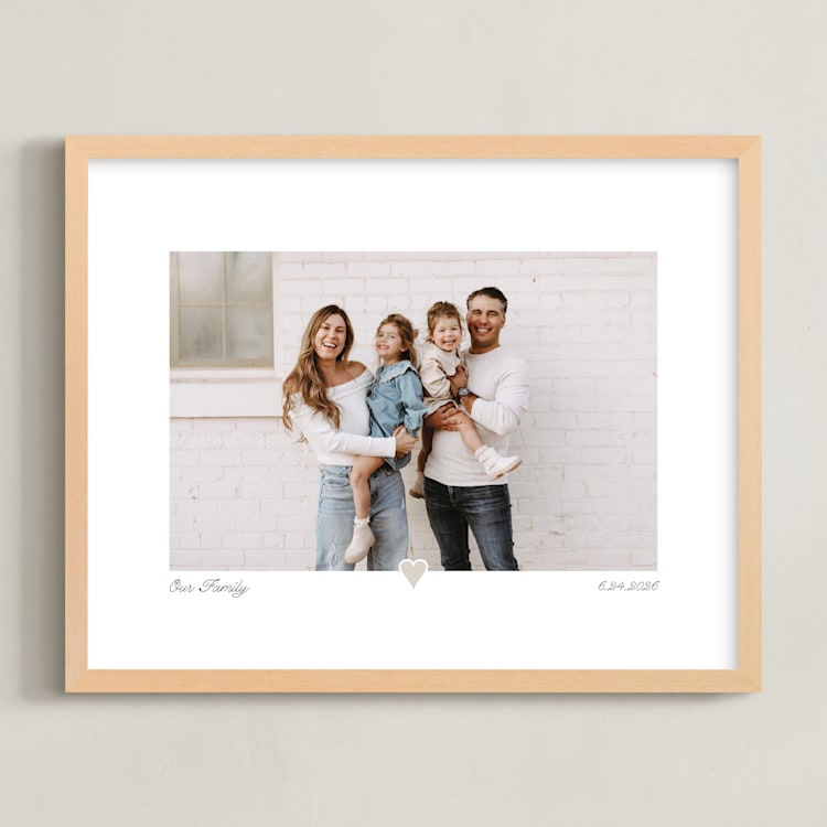 "With a Heart: Landscape Framed Photo" - Framed Photo in Taupe by Laura Hamm - Framed