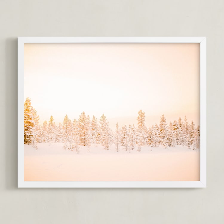 "Finnish Forest" - Art Print in Sunset by Shannon Kirsten - Framed