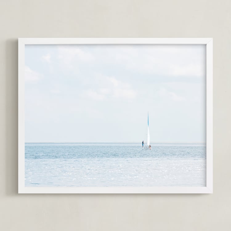 "Aimlessly" - Art Print in Silver Blue by Alexandra Feo - Framed