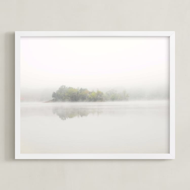 "The Island" - Art Print in Mist White by S.L. Bird - Framed