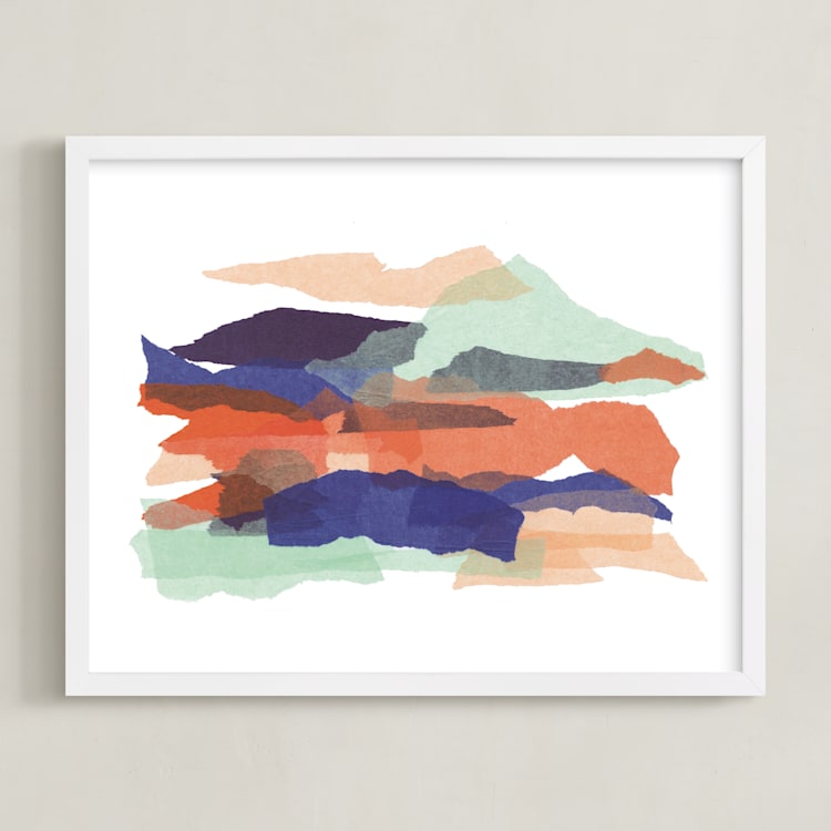 "mountain sunset one" - Art Print in golden hour by Carrie Moradi - Framed