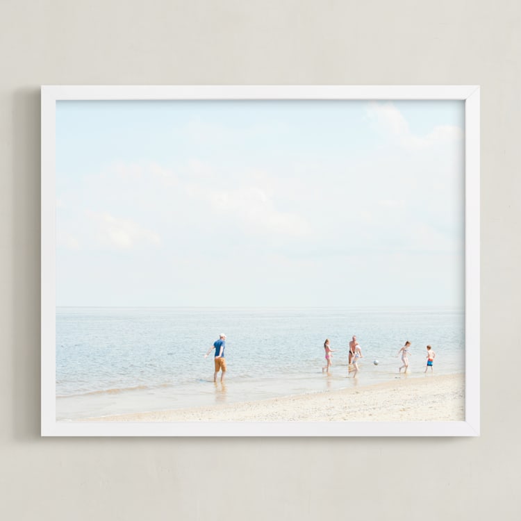 "Happiness" - Art Print in Light Blue by Alexandra Feo - Framed