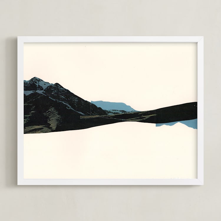 "Spliced Landscape 1" - Art Print in Blue Topaz by Melinda Laszczynski - Framed