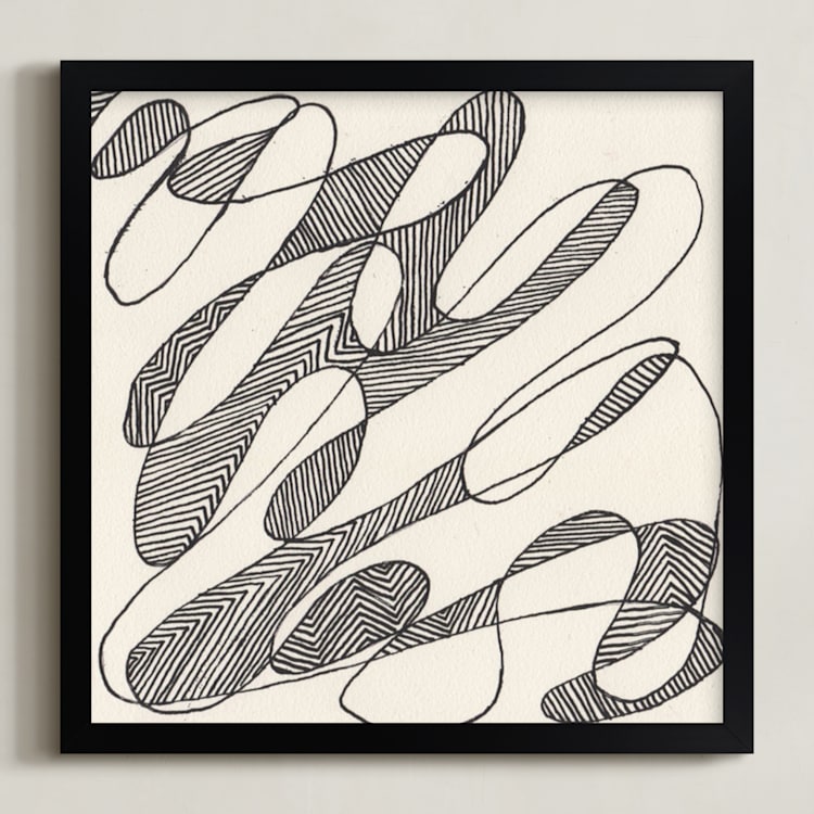 "Read Between the Lines" - Art Print in Ink by Cecelia Hospers - Framed