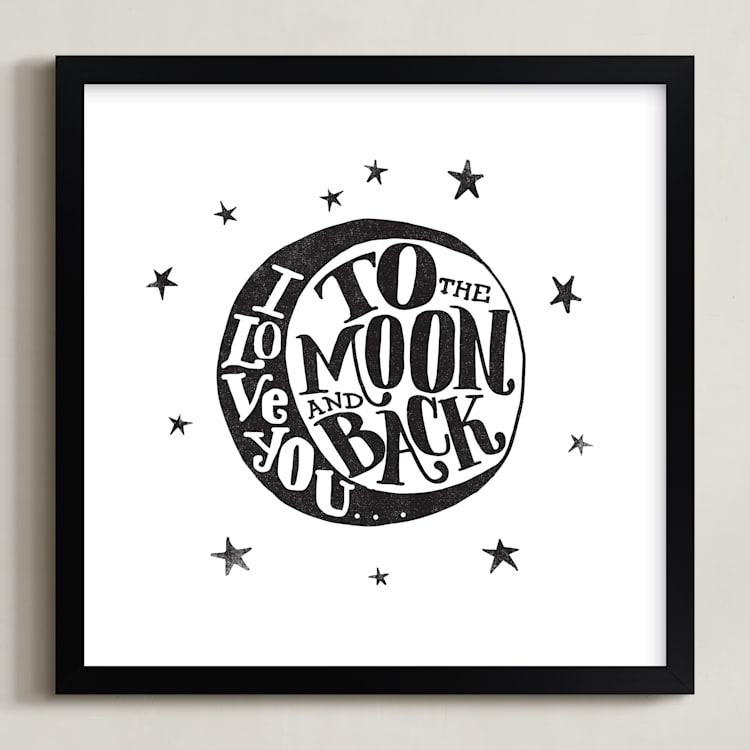 "...to the moon and back" - Art Print in minimal by Matthew Taylor Wilson - Framed